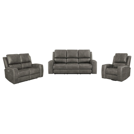 Brickston Charcoal 3-Piece Triple Power Reclining Set by Coaster at Eve Furniture