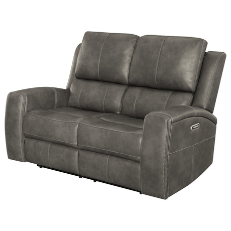 Brickston Charcoal Triple Power Reclining Loveseat by Coaster at Eve Furniture