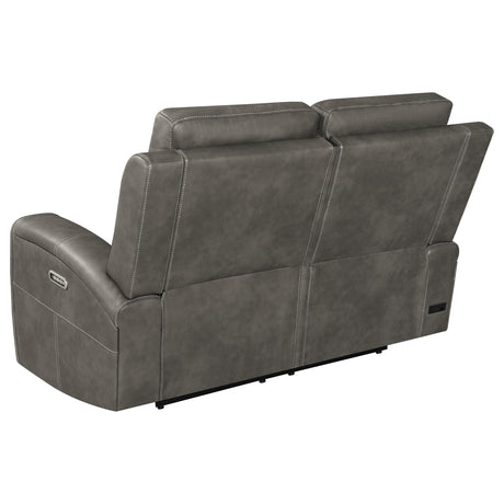 Brickston Charcoal Triple Power Reclining Loveseat by Coaster at Eve Furniture