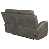 Brickston Charcoal Triple Power Reclining Loveseat by Coaster at Eve Furniture