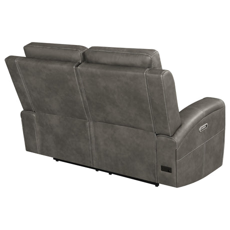 Brickston Charcoal Triple Power Reclining Loveseat by Coaster at Eve Furniture