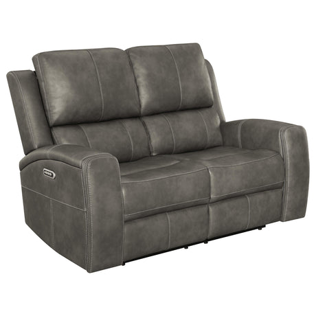 Brickston Charcoal Triple Power Reclining Loveseat by Coaster at Eve Furniture
