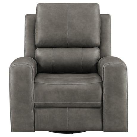 Brickston Charcoal Triple Power Swivel Glider Recliner by Coaster at Eve Furniture