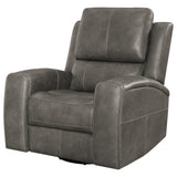 Brickston Charcoal Triple Power Swivel Glider Recliner by Coaster at Eve Furniture