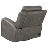 Brickston Charcoal Triple Power Swivel Glider Recliner by Coaster at Eve Furniture