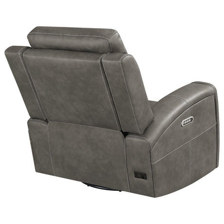 Brickston Charcoal Triple Power Swivel Glider Recliner by Coaster at Eve Furniture