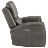 Brickston Charcoal Triple Power Swivel Glider Recliner by Coaster at Eve Furniture