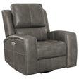 Brickston Charcoal Triple Power Swivel Glider Recliner by Coaster at Eve Furniture