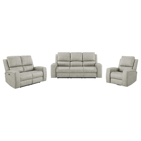 Brickston Gray 3-Piece Triple Power Reclining Set by Coaster at Eve Furniture