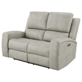 Brickston Gray Triple Power Reclining Loveseat by Coaster at Eve Furniture