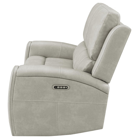 Brickston Gray Triple Power Reclining Loveseat by Coaster at Eve Furniture
