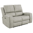 Brickston Gray Triple Power Reclining Loveseat by Coaster at Eve Furniture