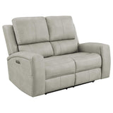 Brickston Gray Triple Power Reclining Loveseat by Coaster at Eve Furniture