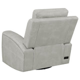 Brickston Gray Triple Power Swivel Glider Recliner by Coaster at Eve Furniture