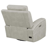 Brickston Gray Triple Power Swivel Glider Recliner by Coaster at Eve Furniture