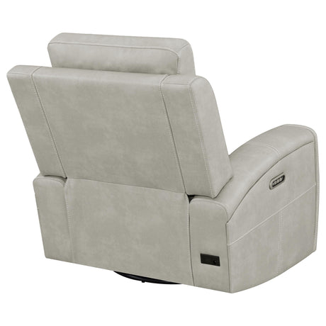 Brickston Gray Triple Power Swivel Glider Recliner by Coaster at Eve Furniture