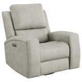 Brickston Gray Triple Power Swivel Glider Recliner by Coaster at Eve Furniture