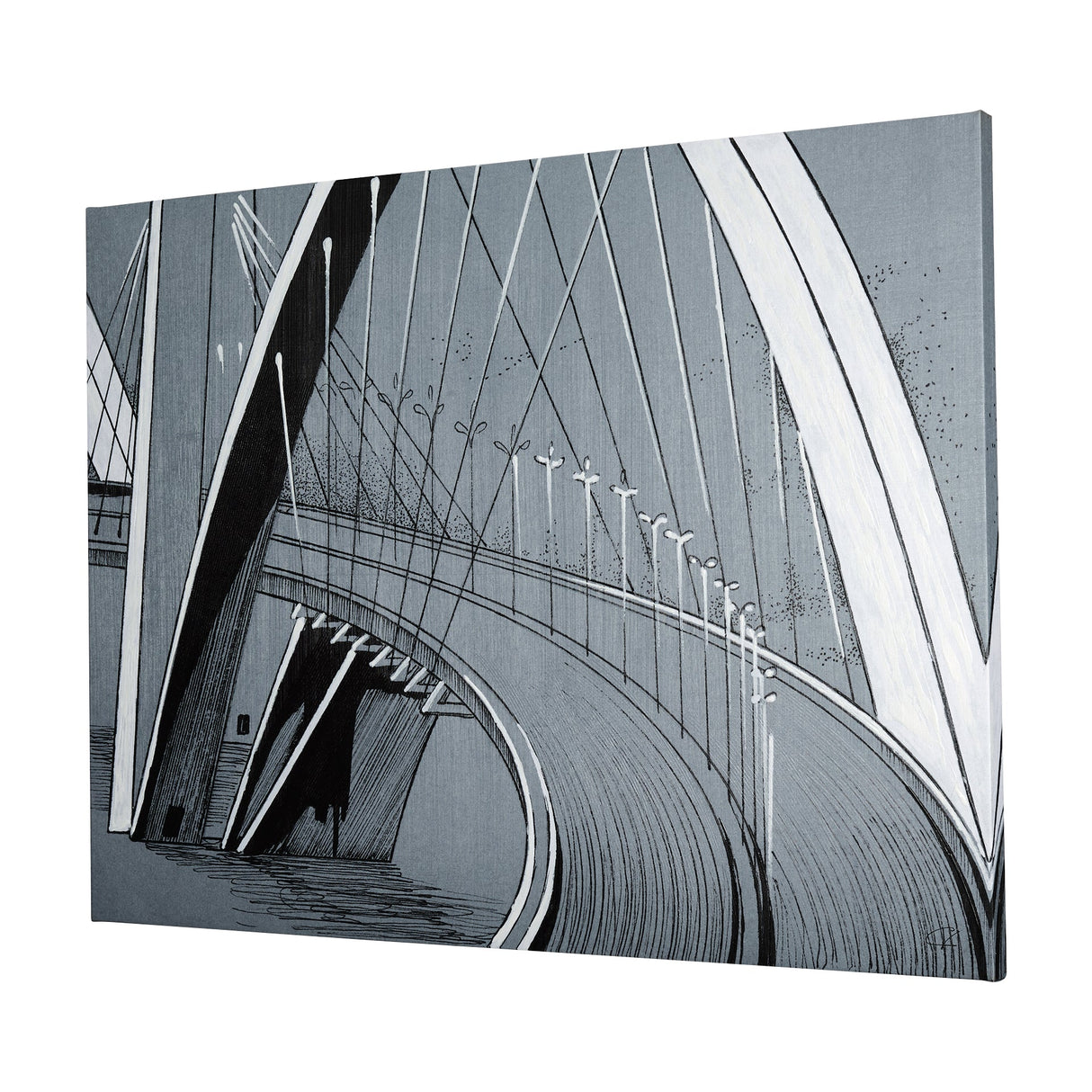 Bridge III by Mercana Studio a Hand Embellished Textured Canvas by Mercana at Eve Furniture