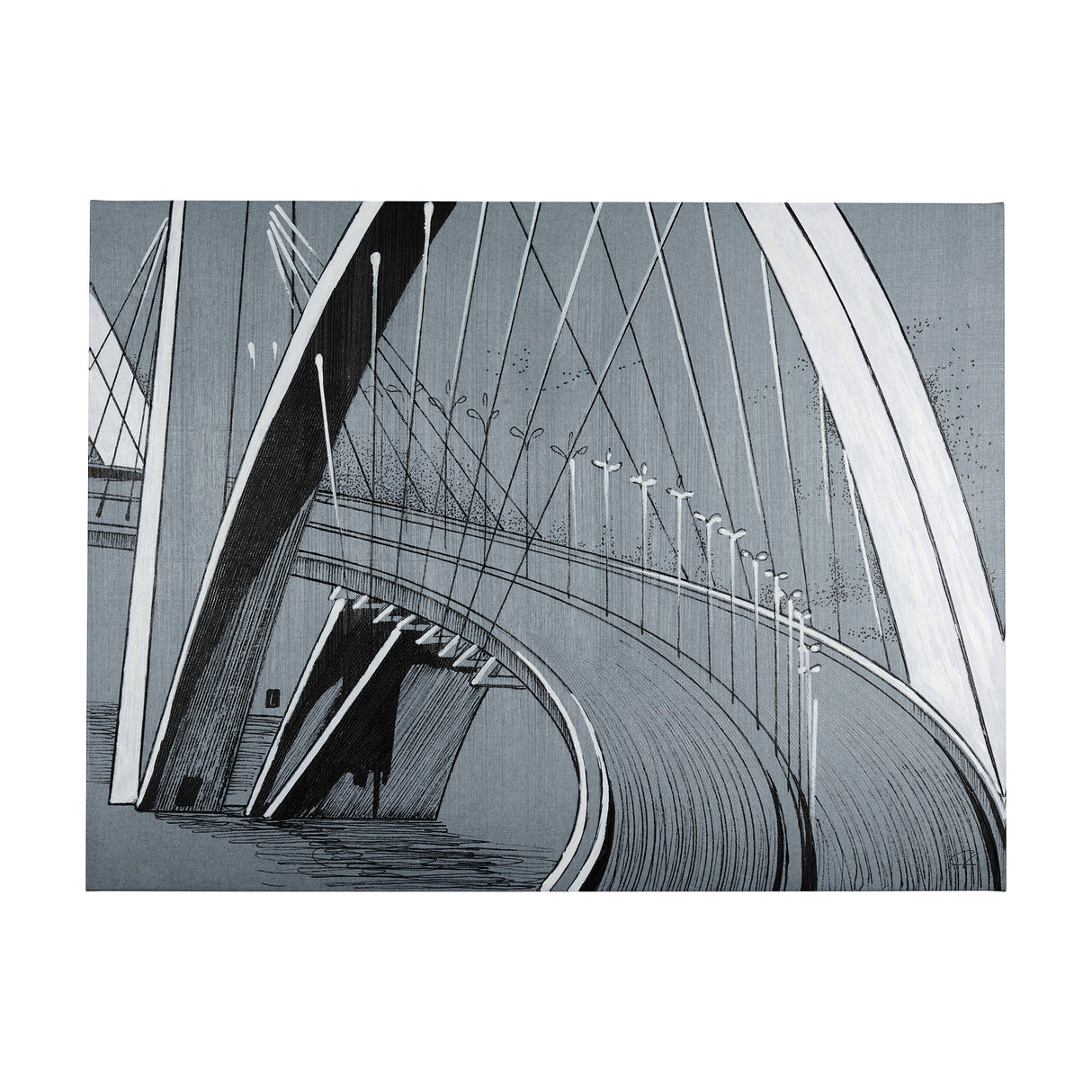Bridge III by Mercana Studio a Hand Embellished Textured Canvas by Mercana at Eve Furniture