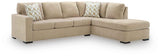 Bridgepoint Almond 2-Piece Sleeper Sectional with Chaise by Ashley at Eve Furniture