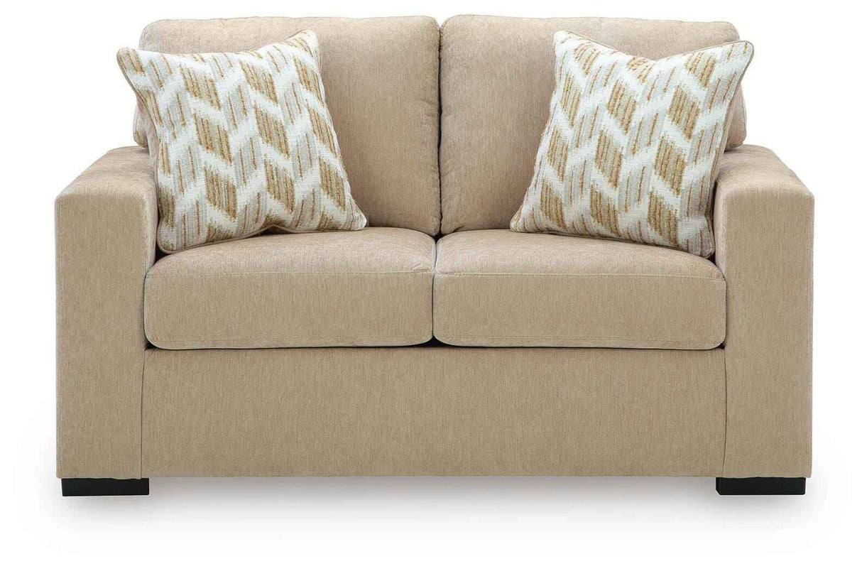 Bridgepoint Almond Loveseat by Ashley at Eve Furniture