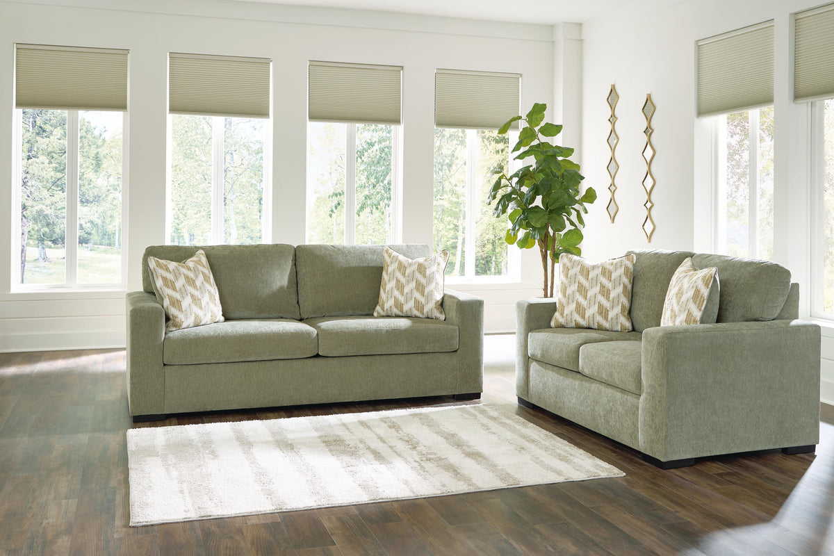 Bridgepoint Moss Sofa and Loveseat by Ashley at Eve Furniture
