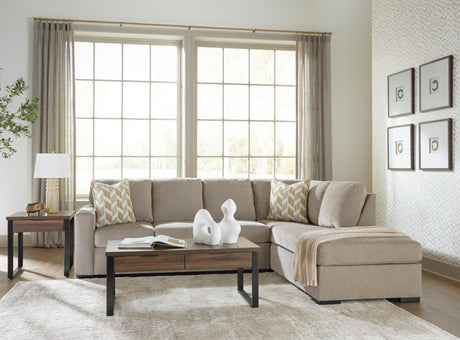 Bridgepoint Stone 2-Piece Sectional with Chaise by Ashley at Eve Furniture