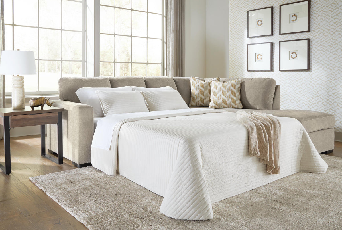 Bridgepoint Stone 2-Piece Sleeper Sectional with Chaise by Ashley at Eve Furniture