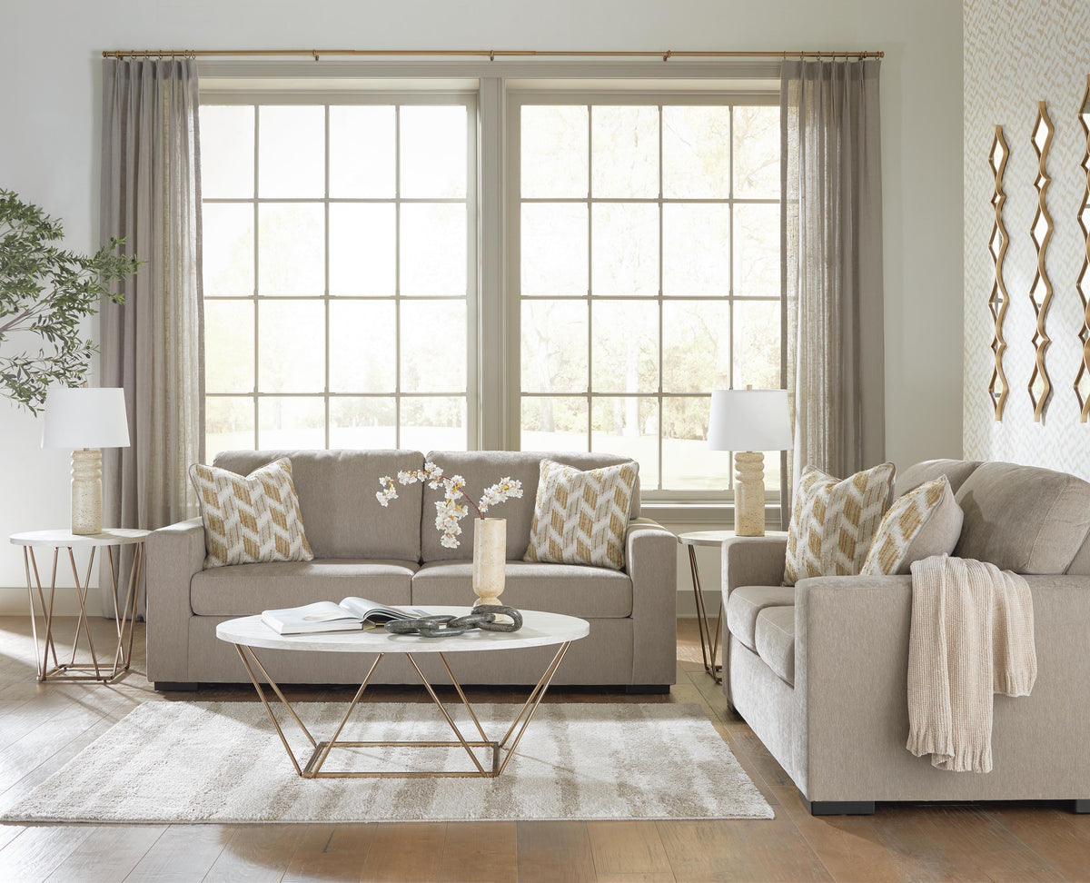 Bridgepoint Stone Sofa and Loveseat by Ashley at Eve Furniture