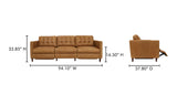 Bridgers Power Recliner Sofa Tan Leather by Moe's Home at Eve Furniture