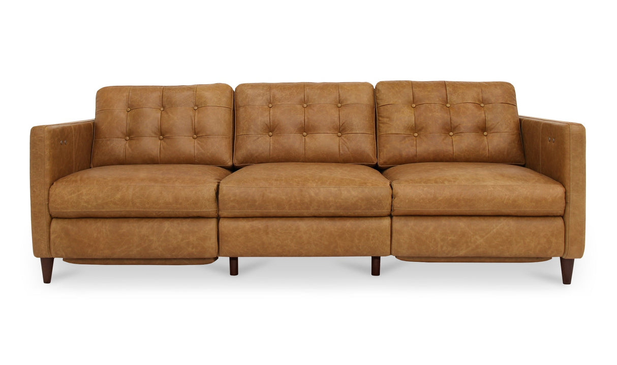 Bridgers Power Recliner Sofa Tan Leather by Moe's Home at Eve Furniture
