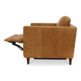 Bridgers Tan Leather Power Recliner Chair by MOES at Eve Furniture