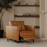 Bridgers Tan Leather Power Recliner Chair by MOES at Eve Furniture