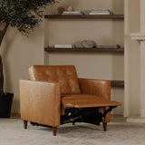 Bridgers Tan Leather Power Recliner Chair by MOES at Eve Furniture
