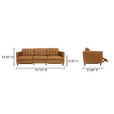 Bridgers Tan Leather Power Recliner Sofa by Moe's Home at Eve Furniture