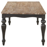 Bridget Brown Brushed and Charcoal Sandthrough Rectangular Dining Table by Coaster at Eve Furniture