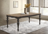 Bridget Brown Brushed and Charcoal Sandthrough Rectangular Dining Table by Coaster at Eve Furniture