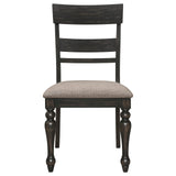 Bridget Brown Brushed/Charcoal Sandthrough 6-Piece Rectangular Dining Set by Coaster at Eve Furniture