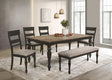 Bridget Brown Brushed/Charcoal Sandthrough 6-Piece Rectangular Dining Set by Coaster at Eve Furniture