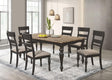 Bridget Brown Brushed/Charcoal Sandthrough 7-Piece Rectangular Dining Set by Coaster at Eve Furniture