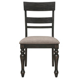 Bridget Ladder Back Dining Side Chair Stone Brown and Charcoal Sandthrough (Set of 2)