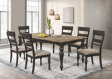 Bridget Ladder Back Dining Side Chair Stone Brown and Charcoal Sandthrough (Set of 2) by Coaster at Eve Furniture