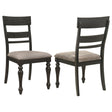 Bridget Ladder Back Dining Side Chair Stone Brown and Charcoal Sandthrough (Set of 2) by Coaster at Eve Furniture