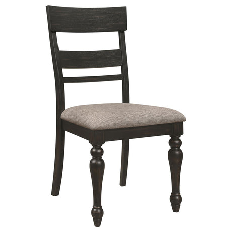 Bridget Ladder Back Dining Side Chair Stone Brown and Charcoal Sandthrough (Set of 2) by Coaster at Eve Furniture