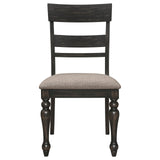 Bridget Ladder Back Dining Side Chair Stone Brown and Charcoal Sandthrough (Set of 2) by Coaster at Eve Furniture