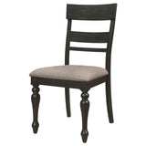 Bridget Ladder Back Dining Side Chair Stone Brown and Charcoal Sandthrough (Set of 2) by Coaster at Eve Furniture