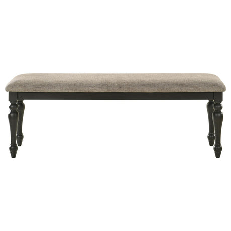 Bridget Upholstered Dining Bench Stone Brown and Charcoal Sandthrough by Coaster at Eve Furniture