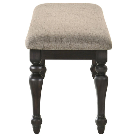 Bridget Upholstered Dining Bench Stone Brown and Charcoal Sandthrough by Coaster at Eve Furniture