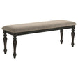 Bridget Upholstered Dining Bench Stone Brown and Charcoal Sandthrough by Coaster at Eve Furniture