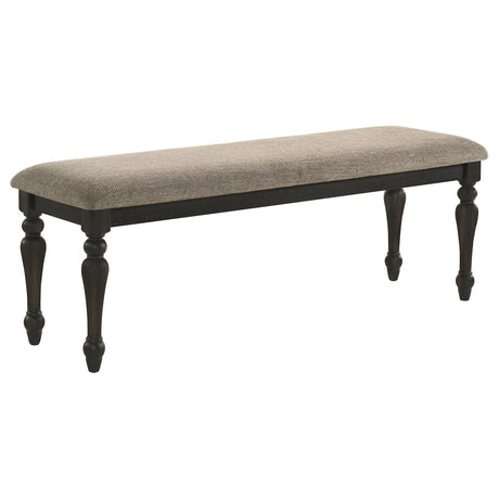 Bridget Upholstered Dining Bench Stone Brown and Charcoal Sandthrough by Coaster at Eve Furniture